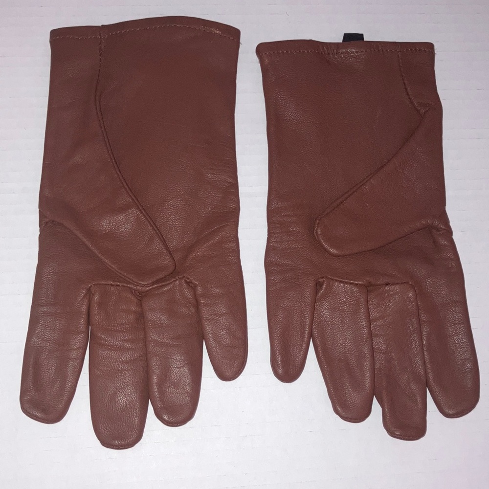 Wrangler‎ Brown Leather Gloves with Snap Size Medium - Picture 3 of 7